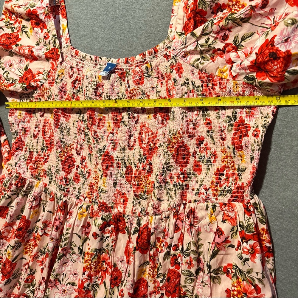 Old Navy Red and Pink Sundress with Bishop Sleeves - Picture 13 of 16